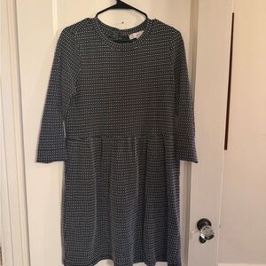 LOFT Black and White Textured Fabric Dress
